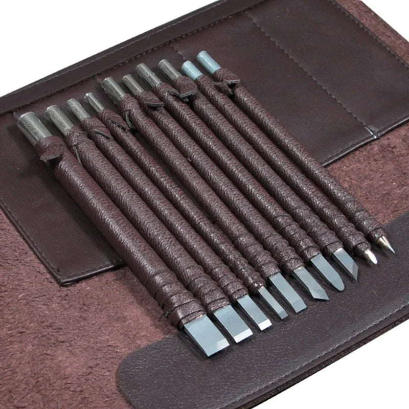 Professional 8/10/12Pcs Tungsten Steel Hand Carving Tools