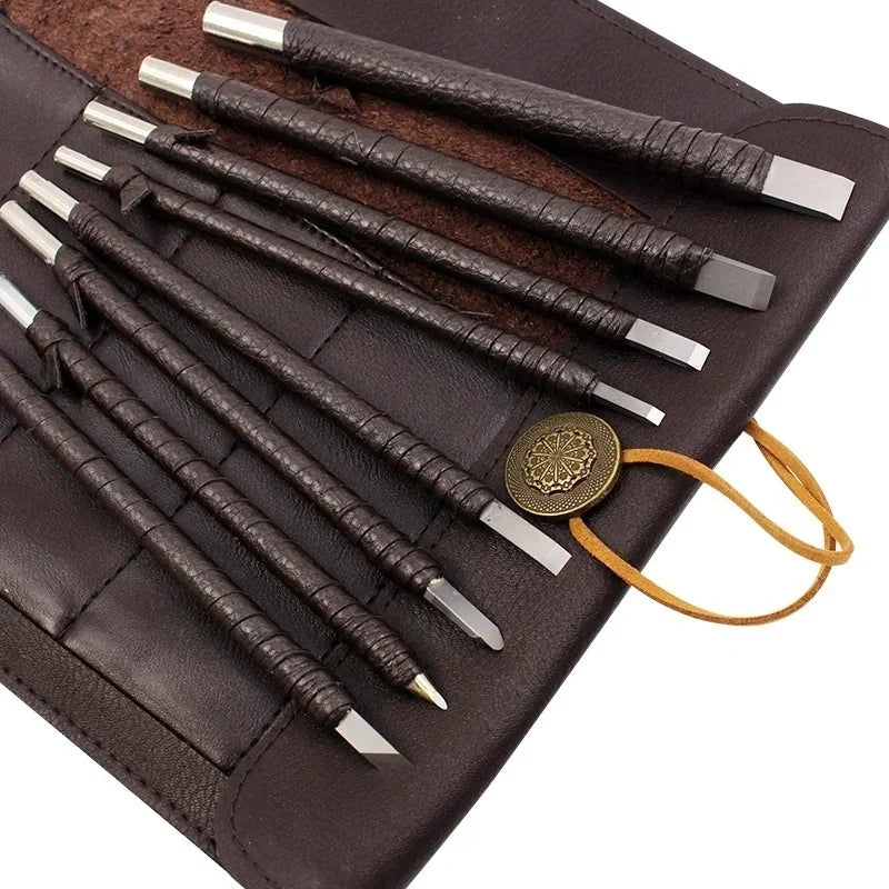 Professional 8/10/12Pcs Tungsten Steel Hand Carving Tools