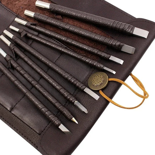 Professional 8/10/12Pcs Tungsten Steel Hand Carving Tools
