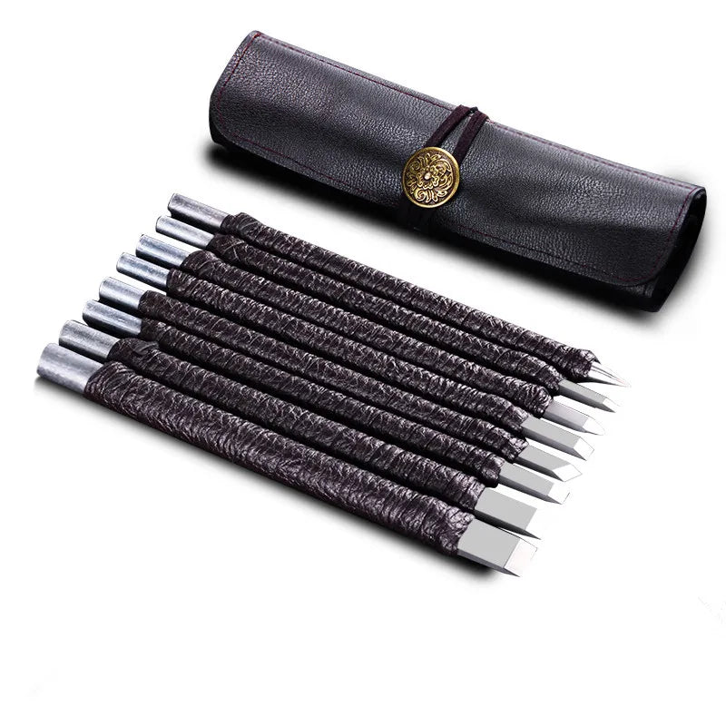 Professional 8/10/12Pcs Tungsten Steel Hand Carving Tools
