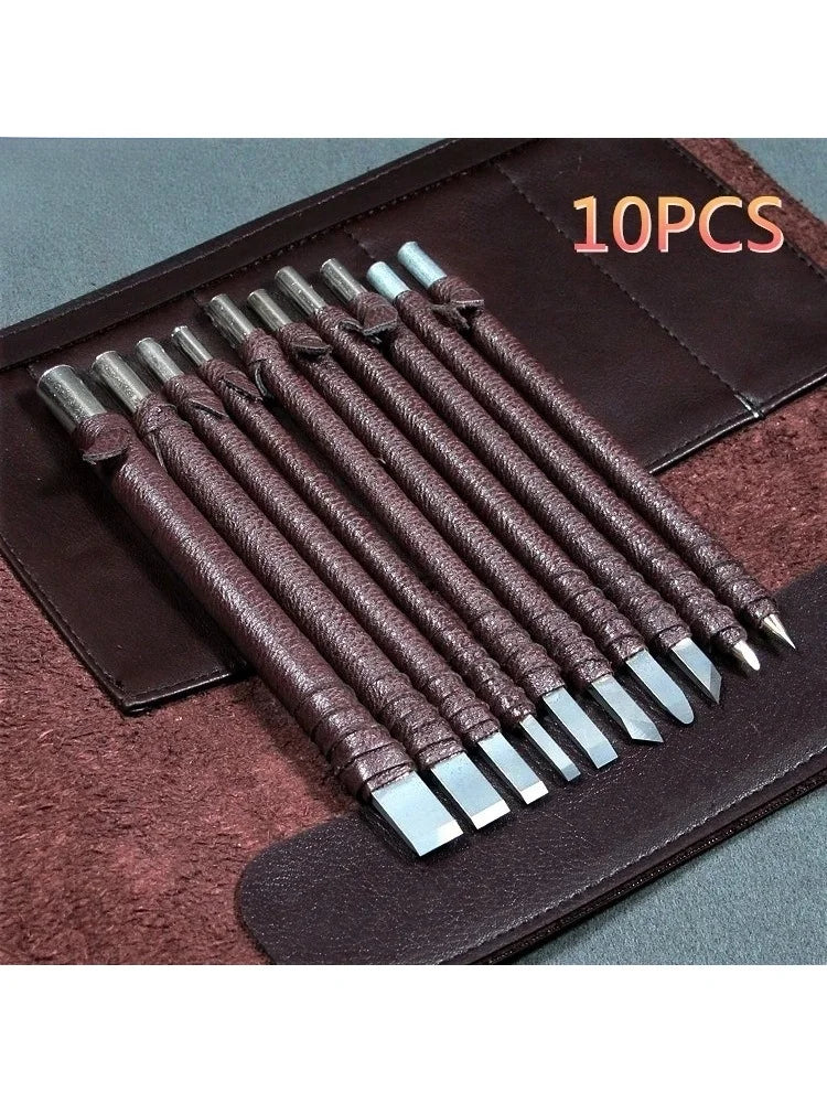Professional 8/10/12Pcs Tungsten Steel Hand Carving Tools