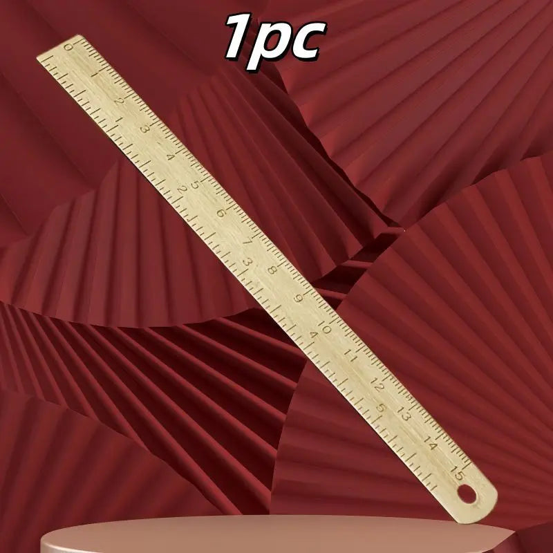6 In Brass Ruler, 1mm Thick Dual-Scale English & Metric with Engraved Markings