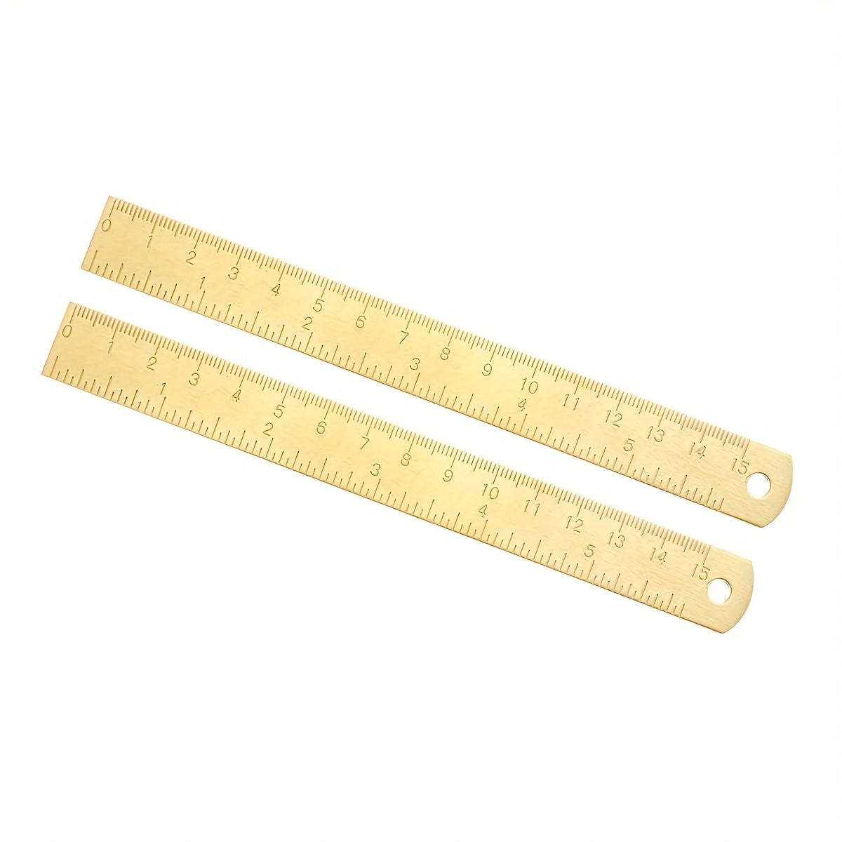 6 In Brass Ruler, 1mm Thick Dual-Scale English & Metric with Engraved Markings