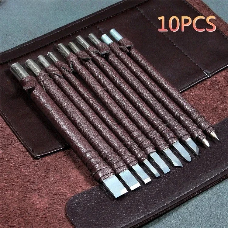 Professional 8/10/12Pcs Tungsten Steel Hand Carving Tools