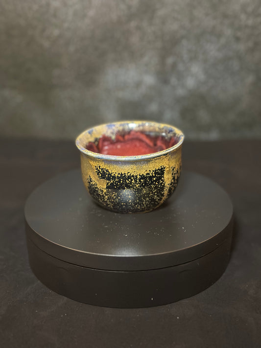 Ember & Gold Ceramic Sake Cup